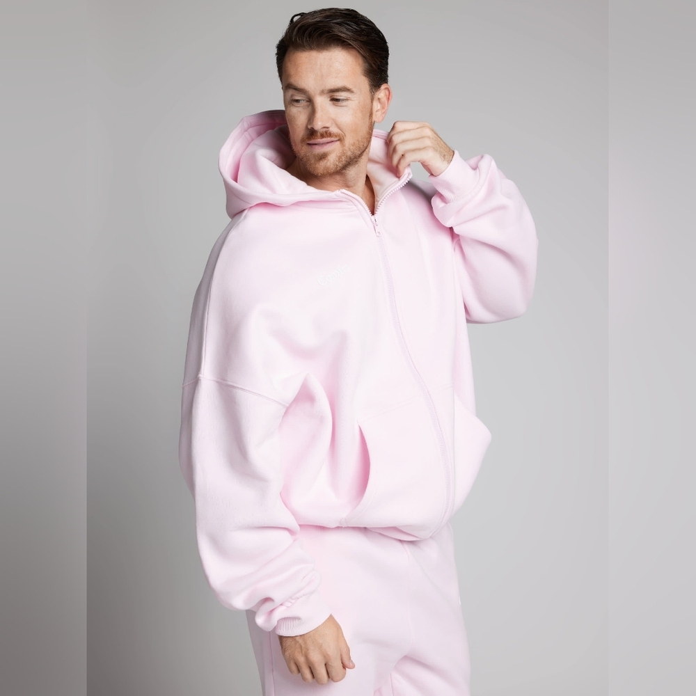 Comfrt NWT Cloud Full Zip Hooded Sweatshirt Powder Pink Women's  Small Oversized - Picture 4 of 16